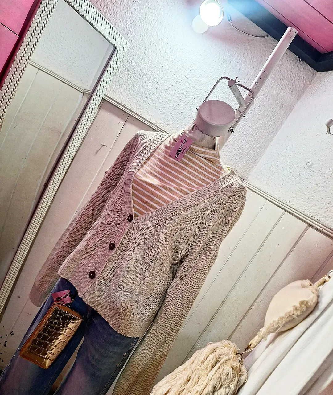 Sweater Trenzado & Accesorios - Producto real de Sophie Indumentaria